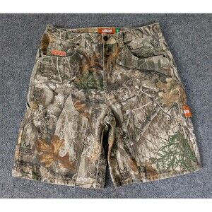 Empyre Y2K Realtree Edge Camo Embroidered Relax Fit Carpenter Shorts Men's Sz 32